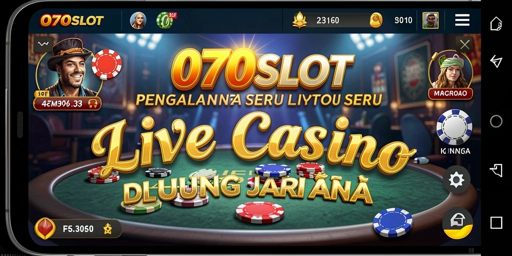 Tangkapan layar dari gameplay Live Casino 070SLOT yang menarik.