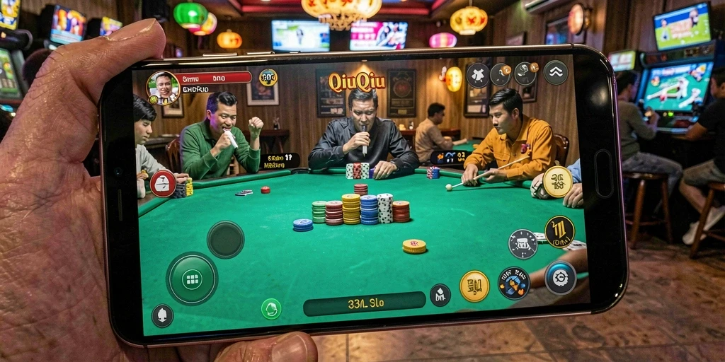 Screenshot gameplay QiuQiu penuh aksi dan strategi.