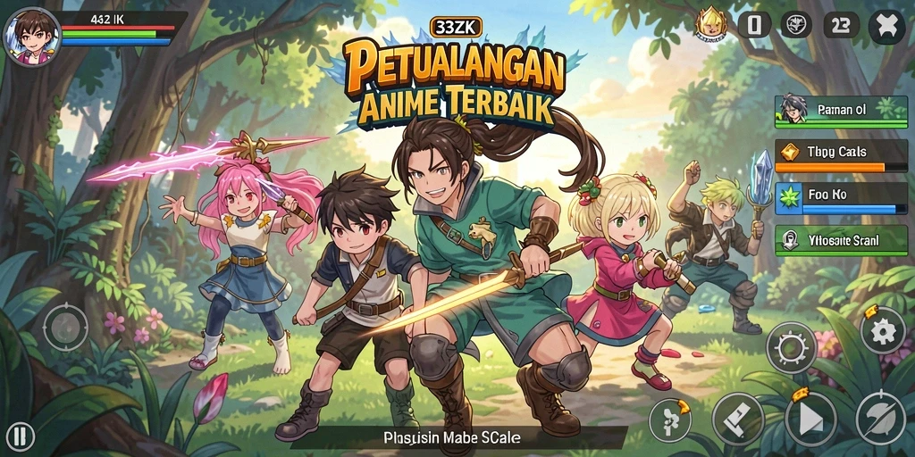 Screenshot 33ZK menunjukkan aksi seru dalam dunia Anime.