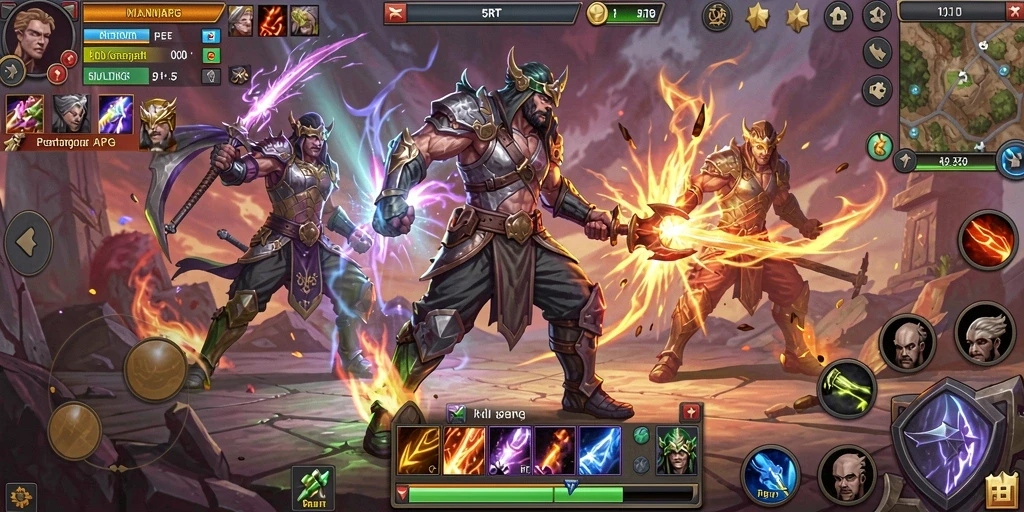 Screenshot utama 5RT menampilkan aksi pertarungan mendebarkan di dunia fantasi.