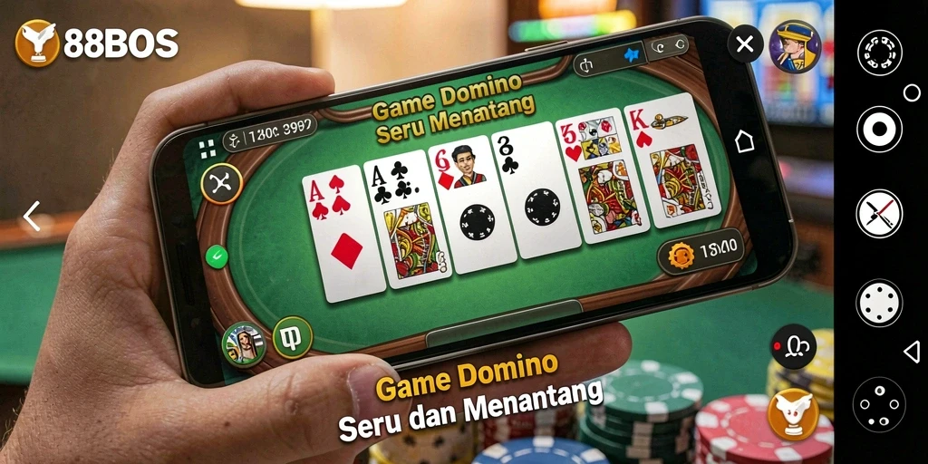 Screenshot gameplay 88BOS menampilkan aksi seru bermain Domino.