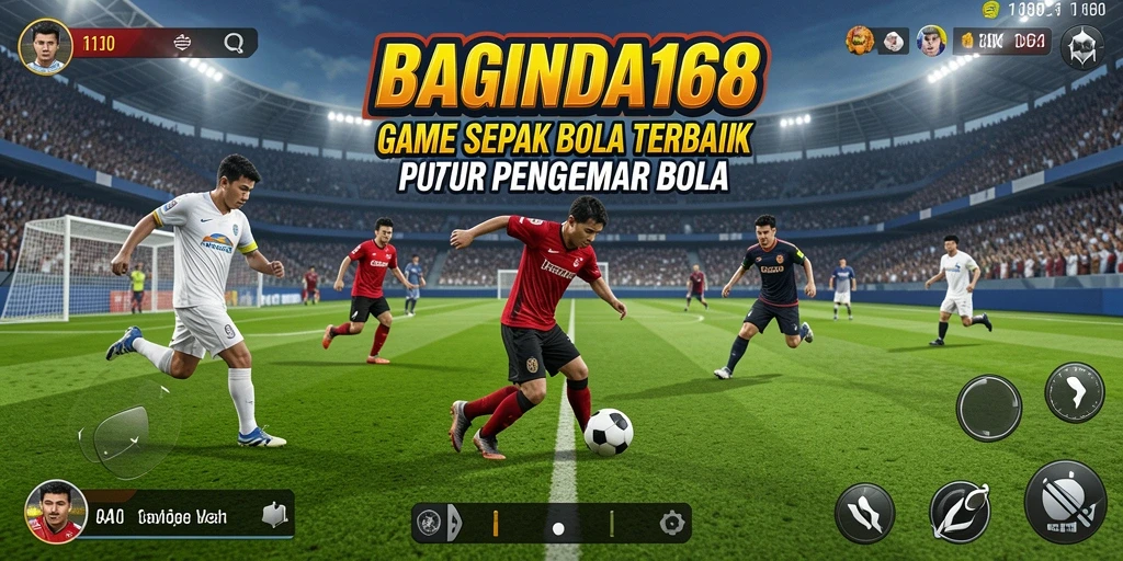 Tampilan gameplay mendebarkan dari BAGINDA168 dengan aksi sepak bola.