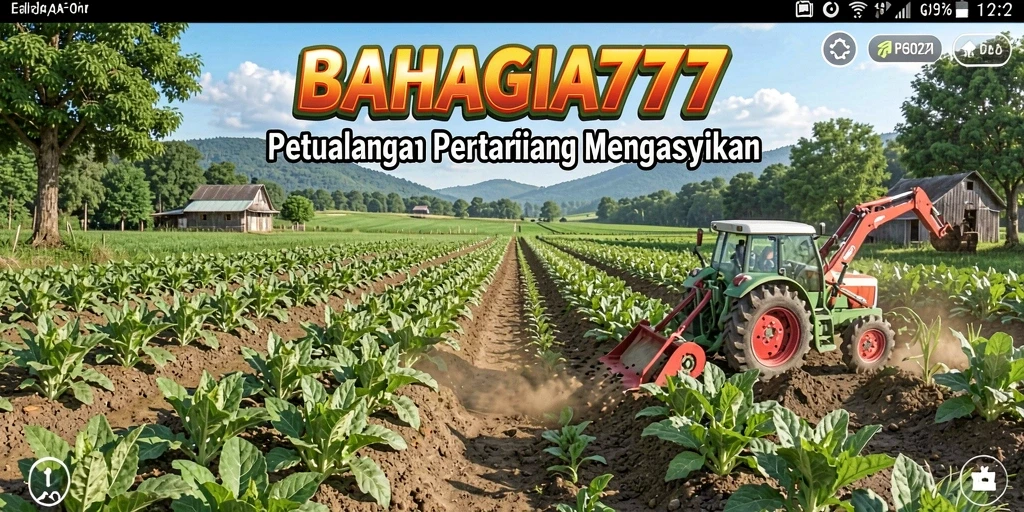 Menampilkan gameplay seru dalam BAHAGIA777 saat bertani.