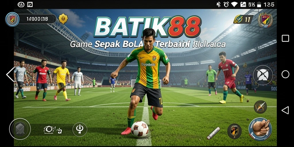 Gameplay menarik dengan grafis sepak bola realistis dan interaktif.