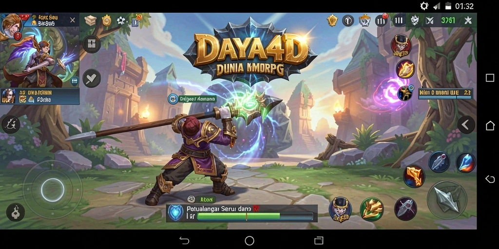 Screenshot gameplay DAYA4D yang menunjukkan aksi seru dalam MMORPG.