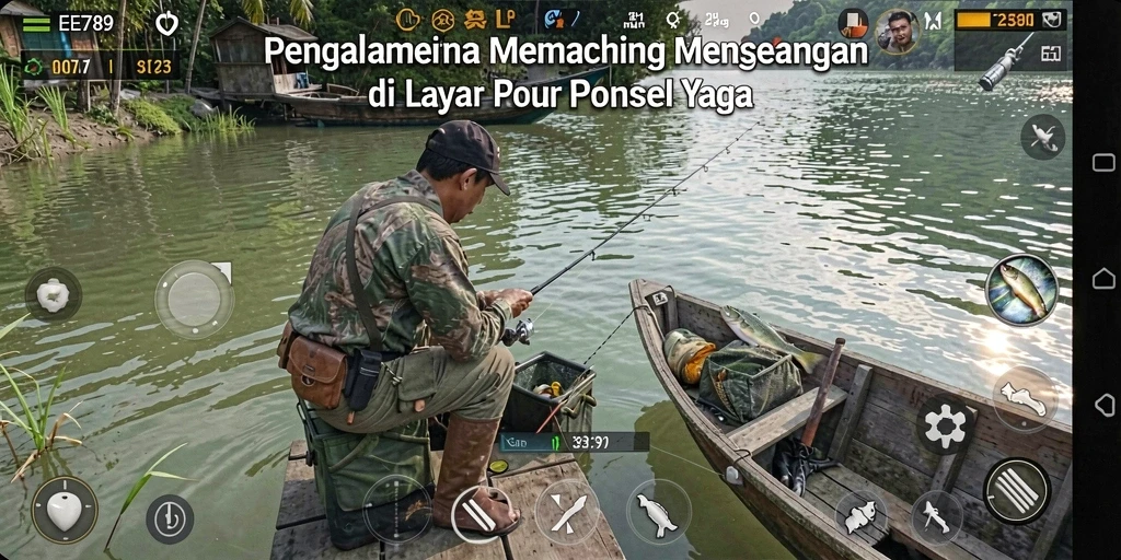 Gameplay EE789 menampilkan pengalaman memancing yang mendebarkan dan interaktif.