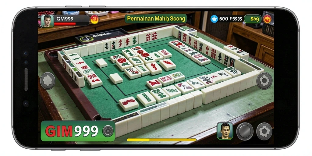 Screenshot gameplay GIM999 menampilkan keseruan permainan Mahjong.