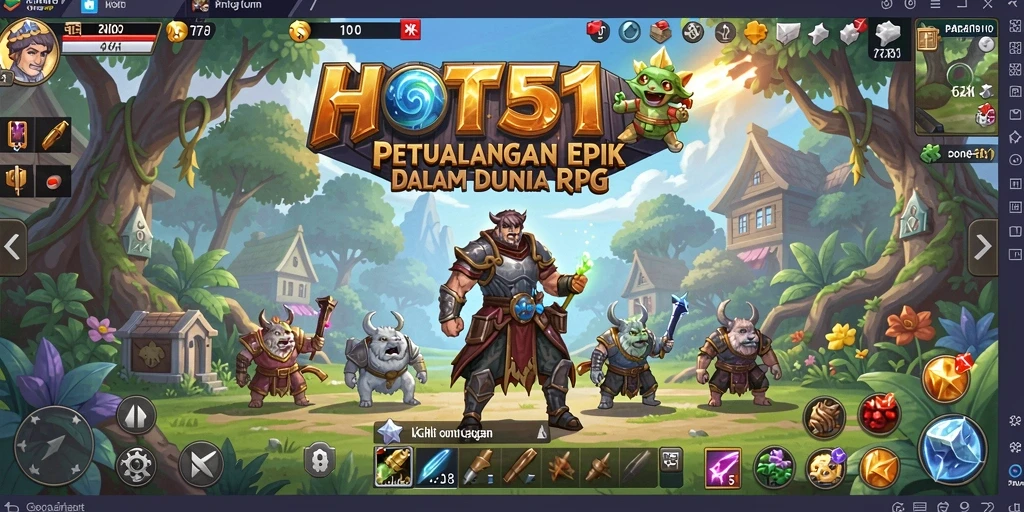 Screenshot HOT51 menampilkan aksi seru dalam pertempuran RPG.