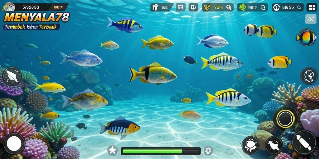 Screenshot menunjukkan aksi seru berburu ikan di MENYALA78.