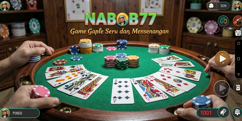 Screenshot utama NABOB77 menunjukkan aksi seru permainan Gaple.