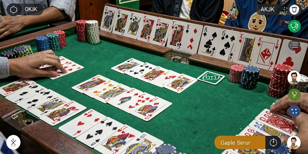 Screenshot utama dari gameplay seru OKJK di Gaple.