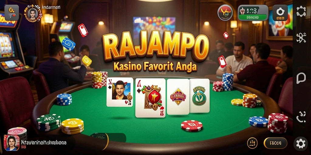 Screenshot gameplay RAJAMPO yang menarik dalam suasana Kasino.